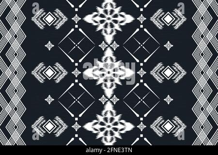 Geometric etnico orientale ikat modello senza giunture tradizionale design per sfondo, tappeto, carta da parati, abbigliamento, wrapping, batik, tessuto. Ricamo stile Illustrazione Vettoriale