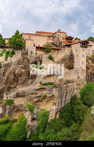 Grande monastero di Meteoron, monastero di Meteora, Tessaglia, Grecia Foto Stock