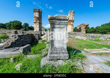 Sito patrimonio dell'umanità dell'UNESCO Philippi, Macedonia, Grecia Foto Stock