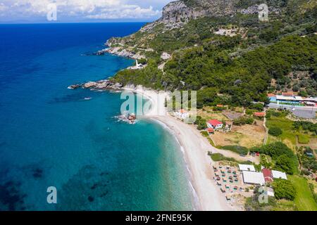 Aereo di Potami Beach, Samos, Grecia Foto Stock