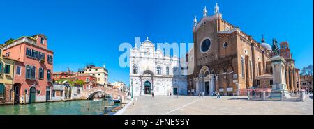 Chiesa dei Santi Giovanni e Paolo e Scuola Grande di San Marco, campo Santi Giovanni e Paolo, Castello, Venezia, Veneto, Italia Foto Stock