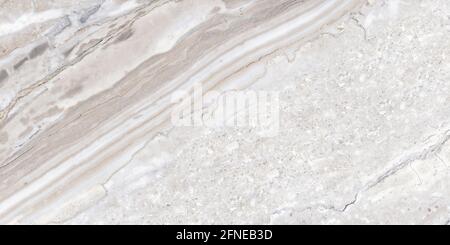 design in marmo onice di colore bianco con venature trasversali naturali superficie lucidata a trama Foto Stock