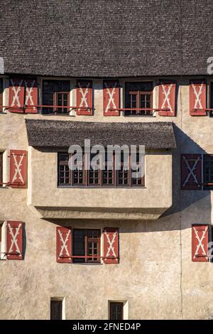 Castello di Matzen, particolare dell'edificio, Brixlegg, Tirolo, Austria Foto Stock