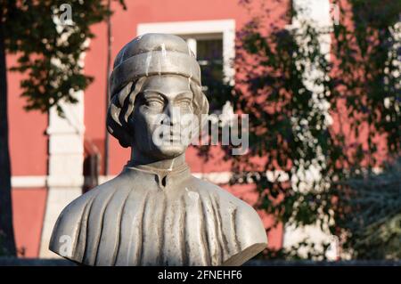 Busto di Giorgio da Sebenico (Juraj Dalmatinac), scultore e architetto croato del XV secolo, famoso per i suoi lavori sulla Cattedrale di Šibenik Foto Stock