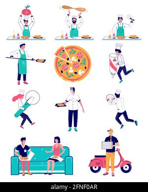 Pizza fare, vettore stile piatto disegno illustrazione Illustrazione Vettoriale