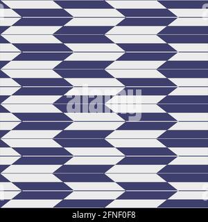 Tradizionale motivo giapponese senza giunture come una freccia in blu e grigio con allineamento orizzontale. Illustrazione Vettoriale