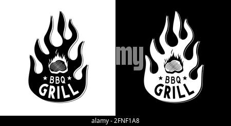 Grill, barbecue - logo vettoriale Illustrazione Vettoriale