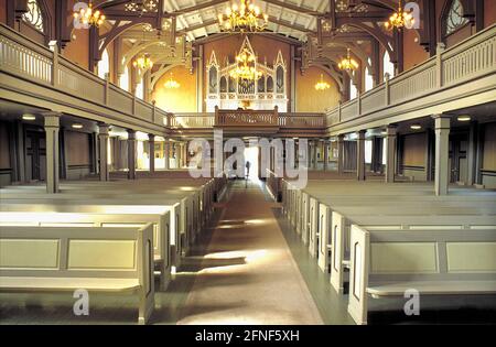 La cattedrale di Tromso, costruita nel 1861, è una delle più grandi chiese in legno della Norvegia. [traduzione automatizzata] Foto Stock