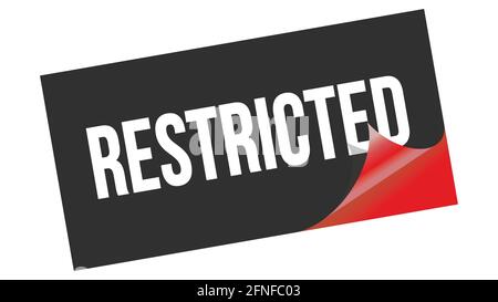 Testo LIMITATO scritto su un timbro di adesivo rosso nero. Foto Stock