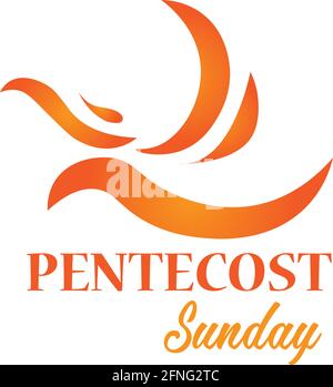 Pentecoste Domenica Design speciale per la stampa o l'uso come poster, carta, volantino o T-shirt Illustrazione Vettoriale