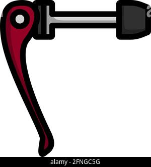 Icona rilascio rapido bicicletta. Contorno grassetto modificabile con disegno riempimento colore. Illustrazione vettoriale. Illustrazione Vettoriale