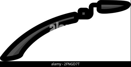 Icona Bike Fender. Contorno grassetto modificabile con disegno riempimento colore. Illustrazione vettoriale. Illustrazione Vettoriale