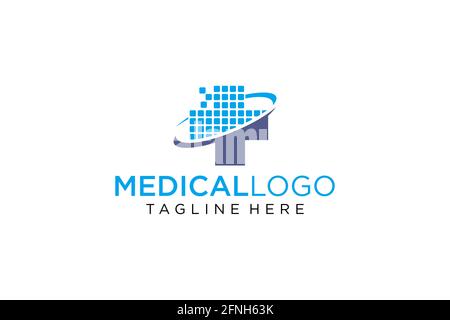 Modello di disegno del logo della farmacia medica.- vettore. Illustrazione Vettoriale