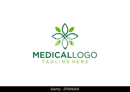 Modello di disegno del logo della farmacia medica.- vettore. Illustrazione Vettoriale