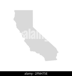 Icona di illustrazione della forma della mappa California. Mappa vettore California satate Illustrazione Vettoriale