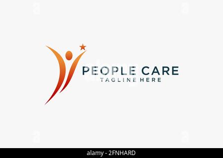 Logo della gente di umanità sociale. Modello di progettazione di logo vettoriali piatti. Illustrazione Vettoriale