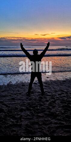Staycation intorno a Croyde Bay, Devon, Regno Unito 2021 Foto Stock