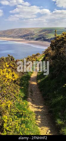 Staycation intorno a Croyde Bay, Devon, Regno Unito 2021 Foto Stock