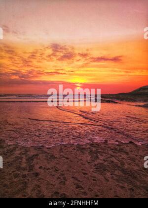 Staycation intorno a Croyde Bay, Devon, Regno Unito 2021 Foto Stock