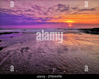 Staycation intorno a Croyde Bay, Devon, Regno Unito 2021 Foto Stock