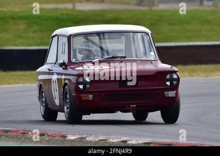 Adrian Oliver, Hillman Imp, Historic Touring Car Championship, Historic Sports Car Club, HSCC, Jim Russell Trophy Meeting, aprile 2021, Snetterton, NOR Foto Stock