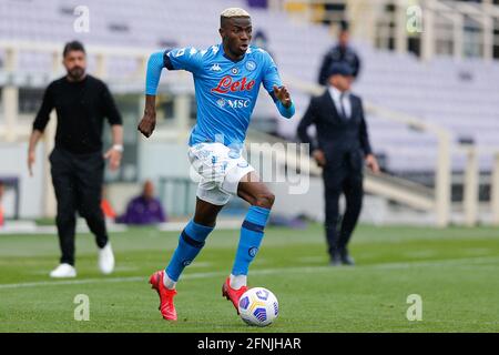 Victor Osimhen (SSC Napoli) in azione durante ACF Fiorentina vs SSC Napoli, calcio italiano Serie A match, - Photo .LiveMedia/Francesco Scaccianoce Foto Stock