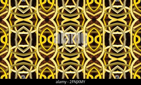 Golden sfondo astratto. Motivo senza giunture astratto per sfondo, sfondo, banner, illustrazione, tessuto e altri disegni. Vernice. Oro. Giallo. Foto Stock