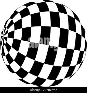 Sfera, Orb, palla con squadretti, mosaico, tessere, Superficie a scacchi e a scacchi: Illustrazione vettoriale dello stock, grafica clip-art Illustrazione Vettoriale