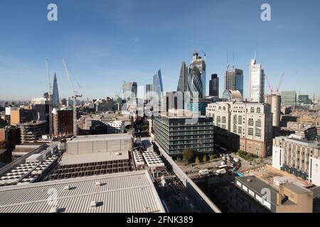 Città di Londra skyline, vista da Aldgate Tower, Londra, inghilterra Foto Stock