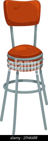 Arredamento e design retrò interno della sedia degli anni '50 Illustrazione Vettoriale