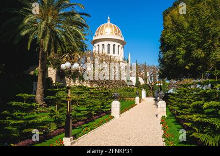 Santuario del bab a Hanging Gardens di Haifa in israele Foto Stock