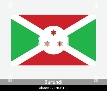 Bandiera nazionale del Burundi. Bandiera Burundi. Bandiera dettagliata della Repubblica del Burundi. File di taglio dell'illustrazione del vettore EPS Illustrazione Vettoriale