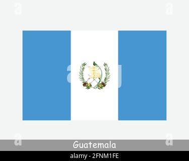 Bandiera nazionale del Guatemala. Bandiera del paese guatemalteco. Bandiera dettagliata della Repubblica del Guatemala. File di taglio dell'illustrazione del vettore EPS Illustrazione Vettoriale