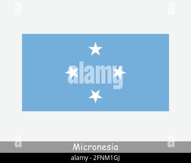 Bandiera Nazionale di Micronesia. Bandiera Micronesiana. Stato federato della Micronesia Banner dettagliato. File di taglio dell'illustrazione del vettore EPS Illustrazione Vettoriale