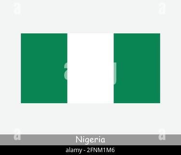 Bandiera nazionale della Nigeria. Bandiera nigeriana. Banner dettagliato della Repubblica federale di Nigeria. File di taglio dell'illustrazione del vettore EPS Illustrazione Vettoriale