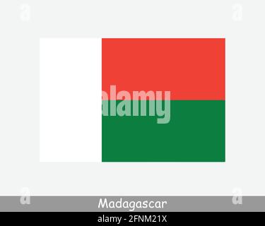 Bandiera nazionale del Madagascar. Bandiera Malgascio Paese. Bandiera dettagliata della Repubblica del Madagascar. File di taglio dell'illustrazione del vettore EPS Illustrazione Vettoriale