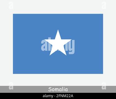 Bandiera nazionale della Somalia. Bandiera somala. Banner dettagliato della Repubblica federale di Somalia. File di taglio dell'illustrazione del vettore EPS Illustrazione Vettoriale