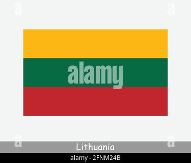 Bandiera nazionale della Lituania. Bandiera lituana. Repubblica di Lituania Banner dettagliato. File di taglio dell'illustrazione del vettore EPS Illustrazione Vettoriale
