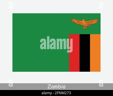 Bandiera Nazionale dello Zambia. Bandiera dello Zambia. Banner dettagliato della Repubblica dello Zambia. File di illustrazione vettoriale EPS Illustrazione Vettoriale