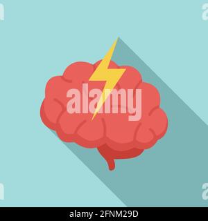 Icona di brainstorming, stile piatto Illustrazione Vettoriale