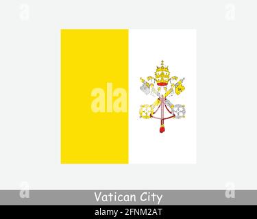Bandiera Nazionale della Città del Vaticano. Bandiera Paese Santa sede Vaticano Bandiera dettagliata. File di illustrazione vettoriale EPS Illustrazione Vettoriale