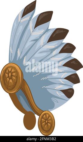 Cappelli Maya con piume, cultura e costumi Illustrazione Vettoriale