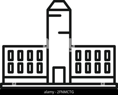 Icona del parlamento del paesaggio urbano, stile del contorno Illustrazione Vettoriale