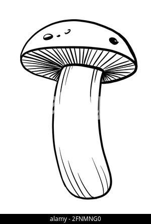 Disegno a fungo art. Illustrazione delle linee digitali Foto Stock
