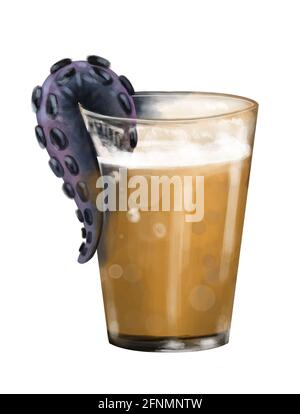 Cocktail con strane cose spaventose Foto Stock