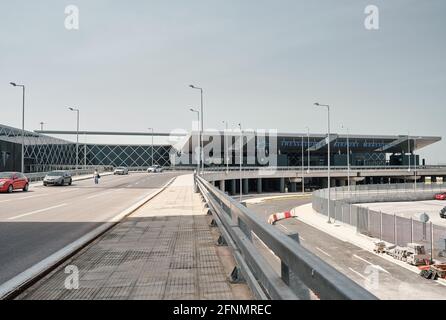 Il nuovo terminal dell'aeroporto di Salonicco Makedonia Foto Stock
