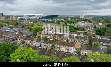 Veduta aerea del Tottenham Hotspur Stadium sede della squadra di calcio Tottenham Hotspur a nord di Londra N17 OBX Gran Bretagna, Regno Unito Foto Stock