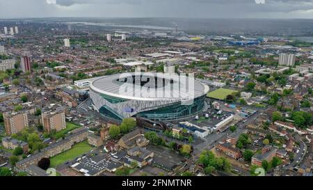 Veduta aerea del Tottenham Hotspur Stadium sede della squadra di calcio Tottenham Hotspur a nord di Londra N17 OBX Gran Bretagna, Regno Unito Foto Stock
