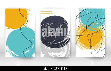Forme geometriche. Elementi di disegno astratti disegnati a mano con effetto acquerello. Stampa d'arte moderna. Design contemporaneo con forme a doodle. Illustrazione Vettoriale