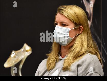 Dafne Schippers, atleta olandese di pista e campo, parla durante la conferenza stampa prima di Zlata Tretra (Golden Spike) Continental Tour - evento atletico in oro a Ostrava, Repubblica Ceca, 18 maggio 2021. (Foto CTK/Jaroslav Ozana) Foto Stock